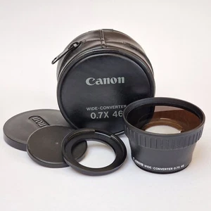 Canon 0.7x 46 Wide Converter Lens With Caps, Case & Step Down Ring, Excellent - Picture 1 of 14