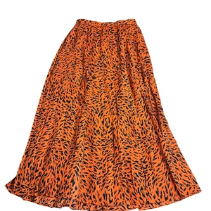 Country Road Orange Animal Print Maxi Skirt Size 6 Polyester A-Line Zip - Picture 1 of 8
