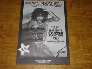 GONZALEZ - HAVEN'T STOPPED DANCING YET - 1976 UK PROMO FLYER / POSTER  - Bild 1 von 1