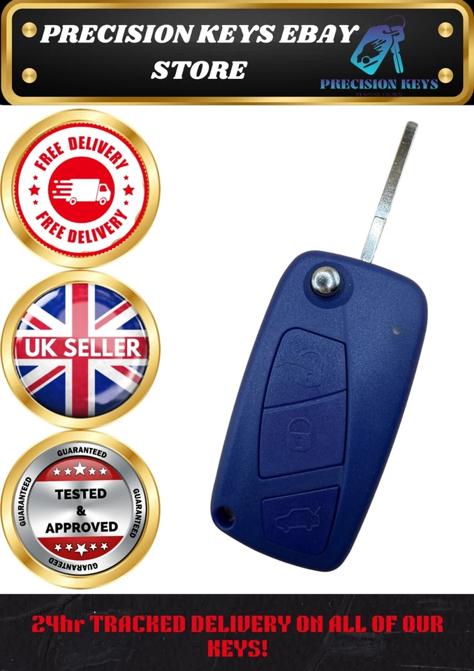 FIAT PUNTO 500 DUCATO PANDA BIPPER NEMO REMOTE KEY FOB ID46 PCF7946 DELPHI - Image 1 of 1