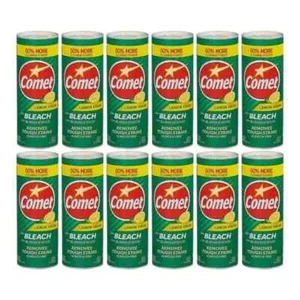 Comet 21 oz. All Purpose Abrasive Powder Cleaner with Bleach, Lemon pack of 12 - Picture 1 of 5