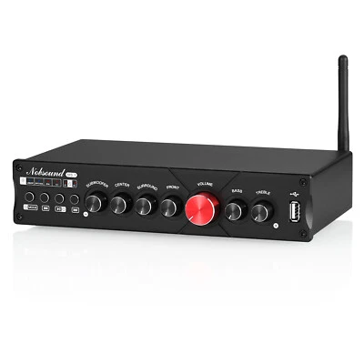 HiFi 5.1 Channel Amplifier w/Bluetooth COAX/OPT/USB Home Subwoofer Power Amp - Image 1 of 4