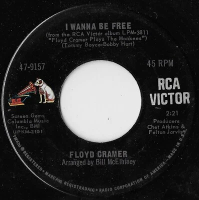 I Wanna Be Free / Papa Gene's Blues / Floyd Cramer  VG+ - Image 1 of 2