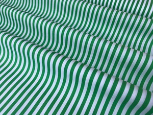 White & Green 5mm Stripes Print 100% Cotton Fabric Material (Per Metre) - Picture 1 of 5