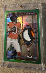 Reliquia verde Topps cromada Bo Nix 2024 (usada por el jugador)/99 RC SSP SP #CRR-BN   - Imagen 1 de 2