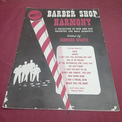 Barber Shop Harmony Vintage Sheet Music Sigmund Spaeth Male Quartets - Image 1 of 4