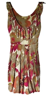 Twenty One Women’s Size Medium Floral Ruffle Lined Sleeveless Dress Made In USA - Image 1 of 4