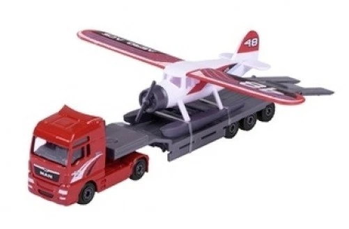 Majorette 8503003000 - City Trasportatore,Man Tgx XXL Rosso Con Aeroplano - - Immagine 1 di 1