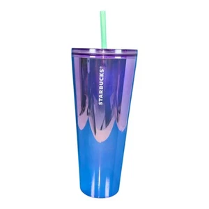 Starbucks Tumbler Metallic Purple Mirror Double Wall Venti Summer Cold Cup 24oz - Bild 1 von 11
