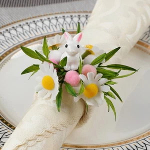 2Pcs Unique Easters Rabbit Napkin Rings Resin Table Decoration For Festival - Picture 1 of 10