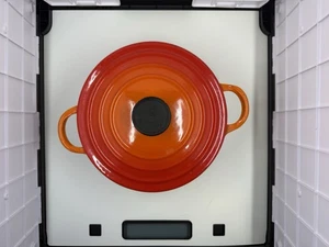 Vintage Le Creuset "B" Pot Enameled Cast Iron Dutch Oven - Flame Orange - Picture 1 of 6