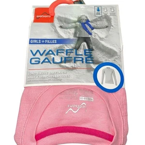 Watsons Girls Medium 10-12 Thermal Long Sleeve Base Layer Top Shirt Waffle Pink - Picture 1 of 7