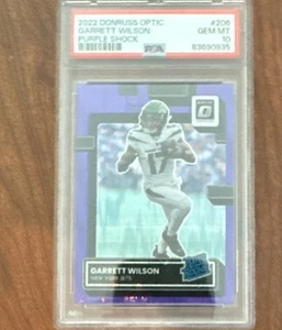 2022 Panini Donruss Optic Garrett Wilson Purple Shock Rated Rookie No. 206 PSA10 - Picture 1 of 2