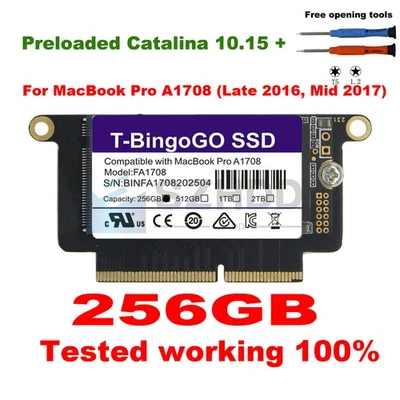 256GB PCI-E SSD For Macbook Pro A1708 no touchbar 2016 2017 MLL42LL/A MPXQ2LL/A - Image 1 of 4