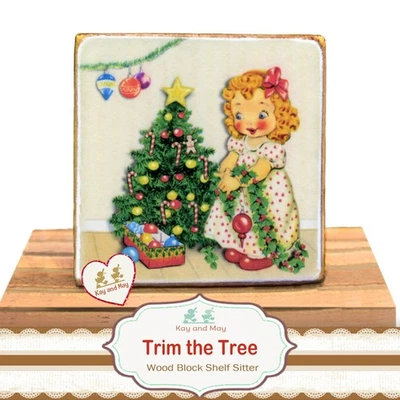 Retro Niña Decoración Árbol de Navidad Lindo Estante Cuidador Decoración del Hogar WB-95 Foto 1 de 3