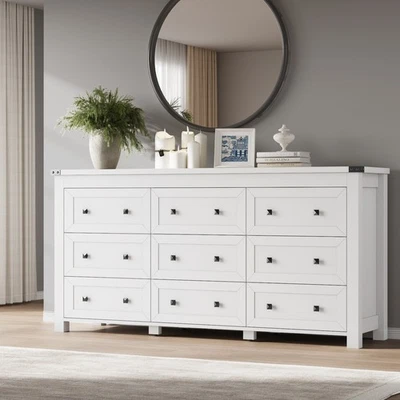 Large Wooden Dresser, 9 Drawer Dresser, Chests of Drawers for Bedroom, Closet - Image 1 of 4