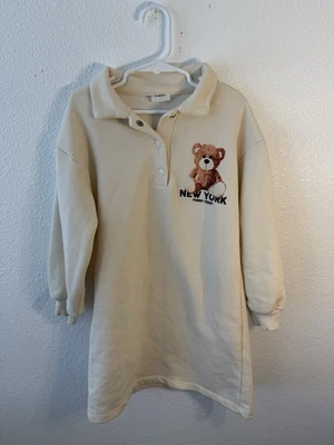 ZARA Kids Girls Faux fur sleeveless crewneck vest cream Size 7 - Image 1 of 4