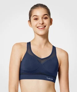 Yvette High Impact Mesh Molded Sports Bra Women's 36 D-F Racerback Navy Blue - Picture 1 of 17