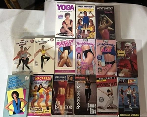 16 Lot Exercise VHS ESPN body shapingYoga Workout Micheal Jordan - Picture 1 of 5