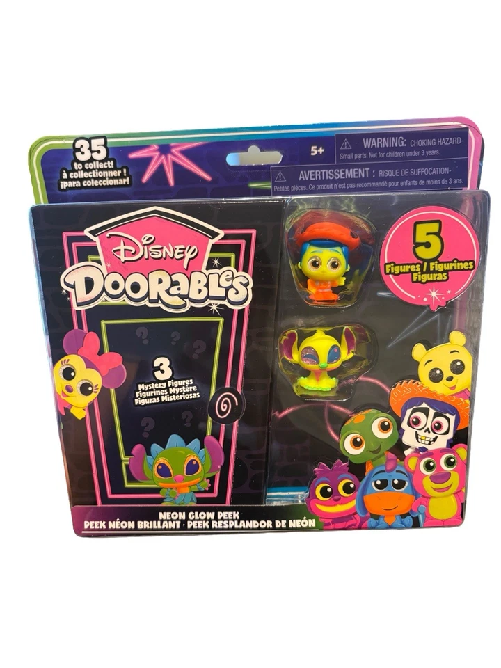 JUST PLAY 44962 Disney Doorables Neon Glow Peek Figures 5 Special Edition