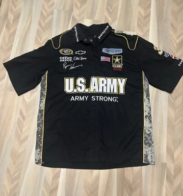 Camisa con botones NASCAR Ryan Newman Ejército de Estados Unidos Talla XL Foto 1 de 4