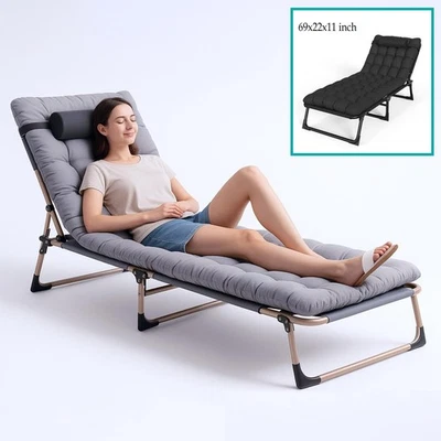 200kg Campingbett Campingliege Gästebett klappbar Sonnenliege Feldbett Liege XXL - Bild 1 von 4