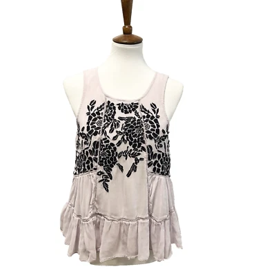 Top fluido Y2K para mujer XS púrpura floral boho cottagecore bordado Fairycore Foto 1 de 4