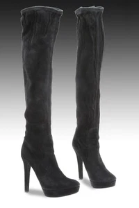 Mui Mui by PRADA, Damen schwarz Wildleder Plateau Stiefel, EU Größe 40 - Bild 1 von 5
