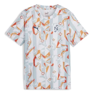 PUMA Njr Creativity Crew Neck Short Sleeve Soccer Jersey Youth Boys Grey, Orange - Picture 1 of 2