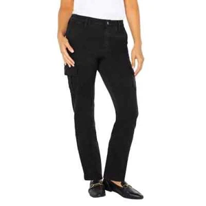 Well Worn Women's High-Rise Tencel Blend Cargo Pants, Black, Size 04/34 - Picture 1 of 4