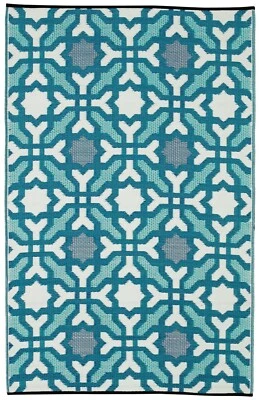 Seville Blue Multicoloured Recycled Plastic Outdoor Rug Waterproof Reversible - image 1 of 4