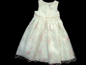 Girls Good Lad Sheer White  Party Portrait Dress Sz 6 Wedding - Picture 1 of 3
