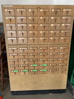 Armario catálogo tarjetas biblioteca vintage Brodart 60 cajones  Foto 1 de 4