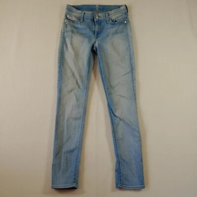 7 For All Mankind Jeans Womens 27 The Slim Cigarette Light Blue Denim Low Rise - Image 1 of 4