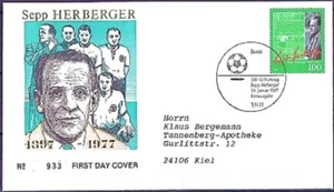 BRD 1997: Sepp Herberger! FDC der Nr. 1896 mit Bonner Stempel! Gelaufen! 24-03 - Bild 1 von 1
