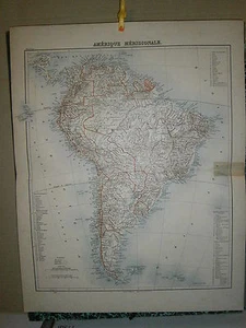Carte 19° couleur Grand format Amérique méridionale (du sud) - Picture 1 of 1