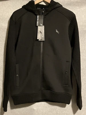 NEW Stone Falcon Jacket Men's Size S Black Sherpa Lined Hoodie Sweater Sleeve - Image 1 of 4