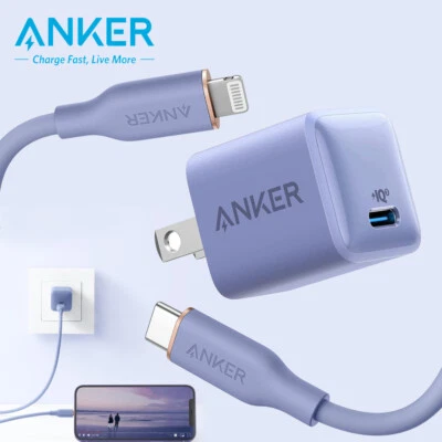 Anker 20W USB-C Nano Charger Silica Cable PD Charging for iPhone MFi-Certified - Image 1 of 4
