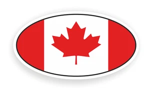 Car sticker Canada Canada coat of arms flag colors oval D2876 sticker-12cm - Picture 1 of 8