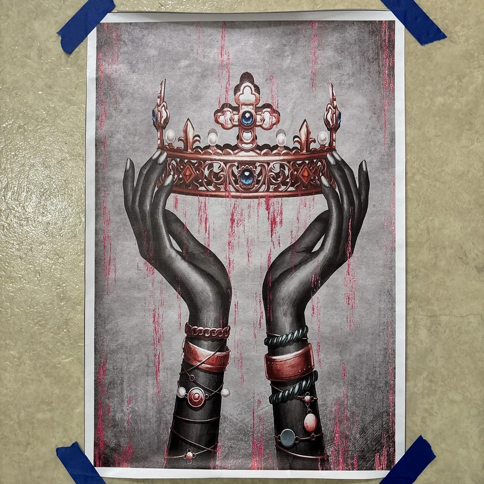 Hands Crown Abstract Artwork ✅ Poster Wall Art Canvas Print Decor ✅ 12x18 inch - Image 1 of 4