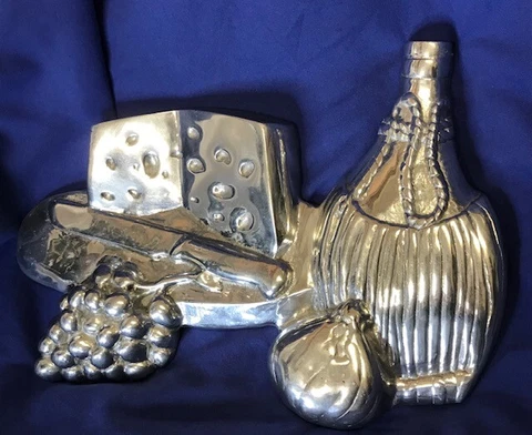 Pewter/Armetale 3D Wine and Cheese Wall Art Hanging Cover