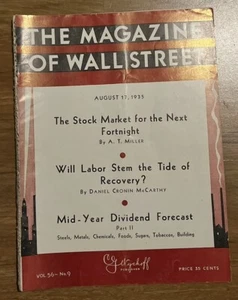 1935 Magazine of Wall Street Wyckoff Vol 56 # 9 Prelude To The Great Depression - Bild 1 von 7