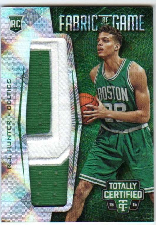 2015-16 Panini Totally Certified Green Jumbo Patch RC /5 R.J. Hunter Celtics - Image 1 of 2