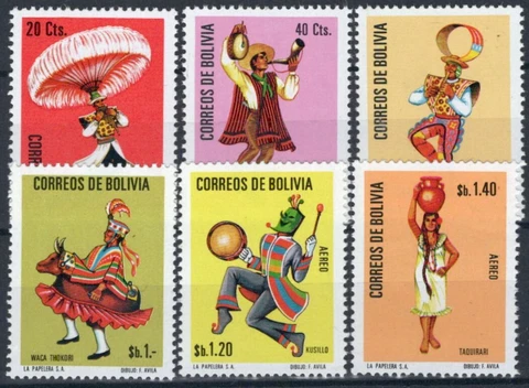ZAYIX Bolivia 540-543, C314-C315 MNH Folk Dances Customs 062723S80M Cover