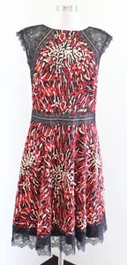 Tadashi Shoji Ariel Embroidered Lace Fit and Flare Evening Cocktail Dress Red 10 - Picture 1 of 10