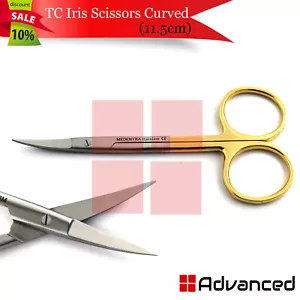 TC Tissue Trimming Suture Surgical Iris Scissors Cutting 11.5cm Dissecting Shear - Picture 1 of 1