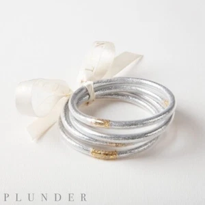 Plunder Design Marlene Silicone Bracelet Set Of 4 Silver - Picture 1 of 3
