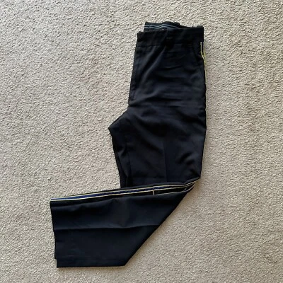 Horace Small Pants Mens 36x31 Cool Flex Black Blue Stripe High Rise Police - Image 1 of 4