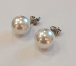 Orecchini Argento 925 con Perla mm 10 - Foto 1 di 4