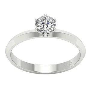 Genuine Round Diamond I1 H 0.70 Ct Solitaire Engagement Ring 14K Gold Size 4-12 - Picture 1 of 6